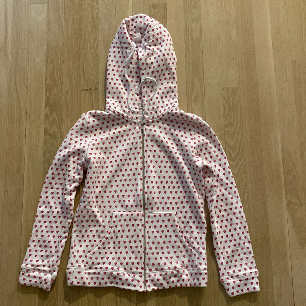 Roller Rabbit Hearts Harley Hoodie Pink Size XS Fleece Cozy Comfy